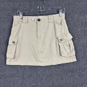 Princess Polly Skirt Womens 4 Beige Cotton Cargo Utility Mini Pockets Casual